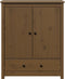 vidaXL - Hoge - kast - 83x41,5x100 - cm - massief - grenenhout - honingbruin