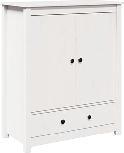 vidaXL - Hoge - kast - 83x41,5x100 - cm - massief - grenenhout - wit