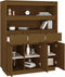 vidaXL - Hoge - kast - 89x40x116,5 - cm - massief - grenenhout - honingbruin