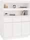 vidaXL - Hoge - kast - 89x40x116,5 - cm - massief - grenenhout - wit