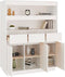 vidaXL - Hoge - kast - 89x40x116,5 - cm - massief - grenenhout - wit