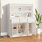 vidaXL - Hoge - kast - 89x40x116,5 - cm - massief - grenenhout - wit