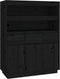 vidaXL - Hoge - kast - 89x40x116,5 - cm - massief - grenenhout - zwart