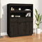 vidaXL - Hoge - kast - 89x40x116,5 - cm - massief - grenenhout - zwart