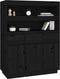 vidaXL - Hoge - kast - 89x40x116,5 - cm - massief - grenenhout - zwart