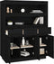 vidaXL - Hoge - kast - 89x40x116,5 - cm - massief - grenenhout - zwart
