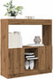 vidaXL - Hoge - kast - 92x33x100 - cm - bewerkt - hout - artisanaal - eikenkleur