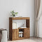 vidaXL - Hoge - kast - 92x33x100 - cm - bewerkt - hout - artisanaal - eikenkleur