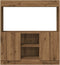 vidaXL - Hoge - kast - 92x33x100 - cm - bewerkt - hout - artisanaal - eikenkleur