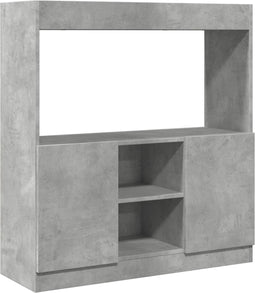 vidaXL - Hoge - kast - 92x33x100 - cm - bewerkt - hout - betongrijs