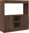 vidaXL - Hoge - kast - 92x33x100 - cm - bewerkt - hout - bruin - eikenkleurig