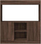 vidaXL - Hoge - kast - 92x33x100 - cm - bewerkt - hout - bruin - eikenkleurig