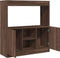 vidaXL - Hoge - kast - 92x33x100 - cm - bewerkt - hout - bruin - eikenkleurig