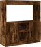 vidaXL - Hoge - kast - 92x33x100 - cm - bewerkt - hout - gerookt - eikenkleurig