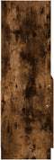 vidaXL - Hoge - kast - 92x33x100 - cm - bewerkt - hout - gerookt - eikenkleurig