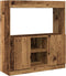 vidaXL - Hoge - kast - 92x33x100 - cm - bewerkt - hout - oud - houtkleurig