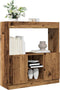 vidaXL - Hoge - kast - 92x33x100 - cm - bewerkt - hout - oud - houtkleurig