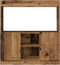 vidaXL - Hoge - kast - 92x33x100 - cm - bewerkt - hout - oud - houtkleurig