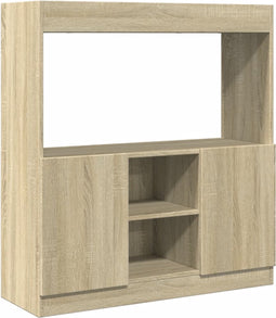 vidaXL - Hoge - kast - 92x33x100 - cm - bewerkt - hout - sonoma - eikenkleurig