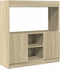 vidaXL - Hoge - kast - 92x33x100 - cm - bewerkt - hout - sonoma - eikenkleurig