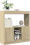 vidaXL - Hoge - kast - 92x33x100 - cm - bewerkt - hout - sonoma - eikenkleurig
