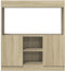 vidaXL - Hoge - kast - 92x33x100 - cm - bewerkt - hout - sonoma - eikenkleurig