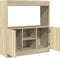 vidaXL - Hoge - kast - 92x33x100 - cm - bewerkt - hout - sonoma - eikenkleurig
