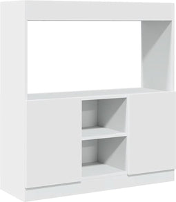 vidaXL - Hoge - kast - 92x33x100 - cm - bewerkt - hout - wit