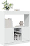 vidaXL - Hoge - kast - 92x33x100 - cm - bewerkt - hout - wit
