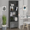 vidaXL - Hoge - kast - HAMAR - 60x35x180 - cm - massief - grenenhout - donkergrijs