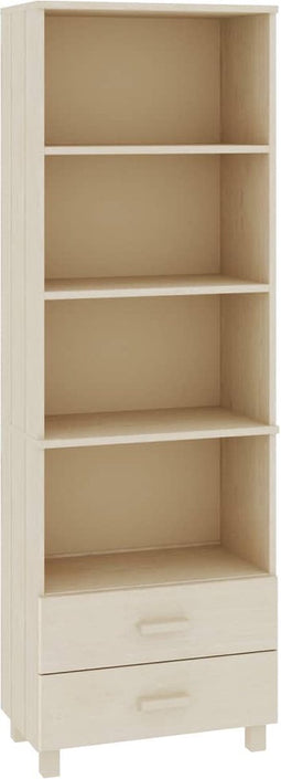 vidaXL - Hoge - kast - HAMAR - 60x35x180 - cm - massief - grenenhout - honingbruin