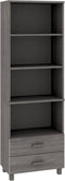 vidaXL - Hoge - kast - HAMAR - 60x35x180 - cm - massief - grenenhout - lichtgrijs