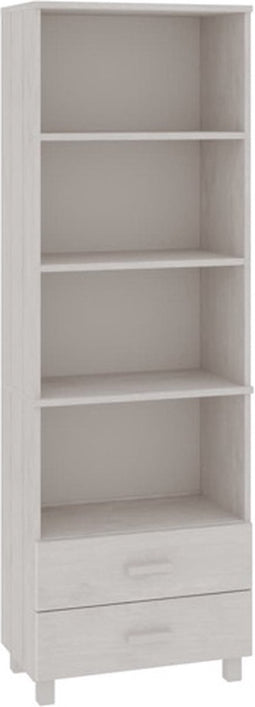 vidaXL - Hoge - kast - HAMAR - 60x35x180 - cm - massief - grenenhout - wit