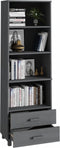 vidaXL - Hoge - kast - HAMAR - 60x35x180 - cm - massief - grenenhout - donkergrijs