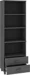 vidaXL - Hoge - kast - HAMAR - 60x35x180 - cm - massief - grenenhout - donkergrijs