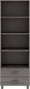 vidaXL - Hoge - kast - HAMAR - 60x35x180 - cm - massief - grenenhout - lichtgrijs