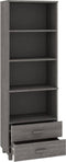 vidaXL - Hoge - kast - HAMAR - 60x35x180 - cm - massief - grenenhout - lichtgrijs