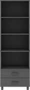 vidaXL - Hoge - kast - HAMAR - 60x35x180 - cm - massief - grenenhout - donkergrijs