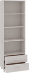 vidaXL - Hoge - kast - HAMAR - 60x35x180 - cm - massief - grenenhout - wit