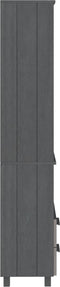 vidaXL - Hoge - kast - HAMAR - 60x35x180 - cm - massief - grenenhout - donkergrijs