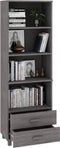 vidaXL - Hoge - kast - HAMAR - 60x35x180 - cm - massief - grenenhout - lichtgrijs