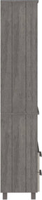 vidaXL - Hoge - kast - HAMAR - 60x35x180 - cm - massief - grenenhout - lichtgrijs