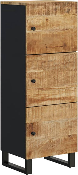 vidaXL - Hoge - kast - met - 3 - deuren - 40x33x110 - cm - massief - mangohout - en - ijzer
