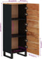 vidaXL - Hoge - kast - met - 3 - deuren - 40x33x110 - cm - massief - acaciahout - en - ijzer