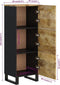 vidaXL - Hoge - kast - met - 3 - deuren - 40x33x110 - cm - massief - mangohout - en - ijzer