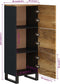 vidaXL - Hoge - kast - met - 3 - deuren - 40x33x110 - cm - massief - mangohout - en - ijzer