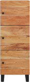 vidaXL - Hoge - kast - met - 3 - deuren - 40x33x110 - cm - massief - acaciahout - en - ijzer