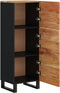 vidaXL - Hoge - kast - met - 3 - deuren - 40x33x110 - cm - massief - acaciahout - en - ijzer