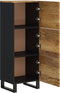 vidaXL - Hoge - kast - met - 3 - deuren - 40x33x110 - cm - massief - mangohout - en - ijzer
