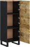 vidaXL - Hoge - kast - met - 3 - deuren - 40x33x110 - cm - massief - mangohout - en - ijzer